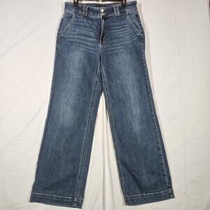 Judy Blue Wide Leg Jeans Womens 13/31 31x31 Medium Wash High Rise Stretch Denim